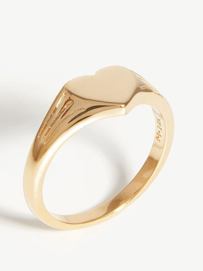 Missoma Fine engravable heart signet ring at Collagerie