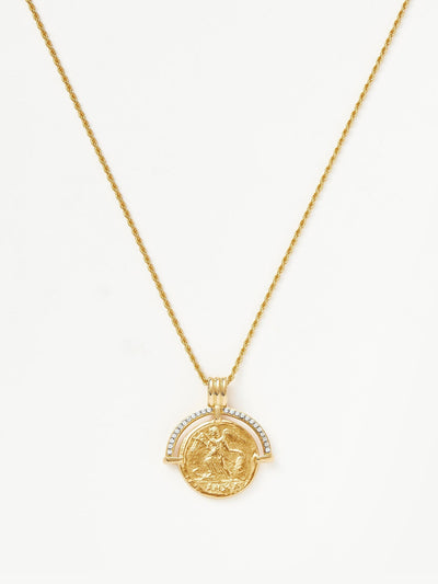 Missoma Lucy Williams engravable fortuna arc coin pendant necklace at Collagerie
