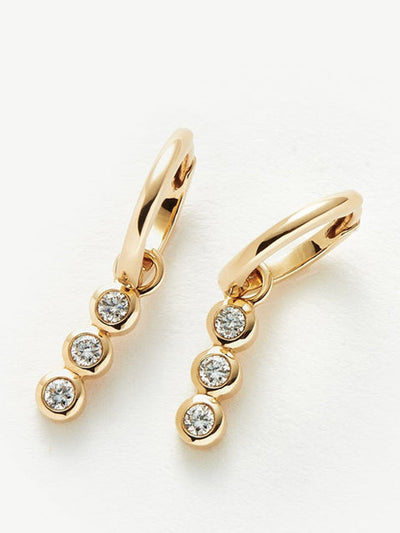 Missoma Fine diamond charm hoop earrings at Collagerie