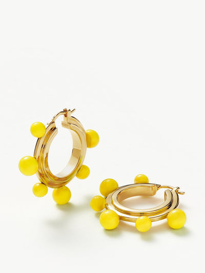 Missoma Gold-plated enamel sphere hoop earrings at Collagerie
