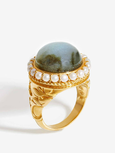 Harris Reed x Missoma Labradorite cocktail ring at Collagerie