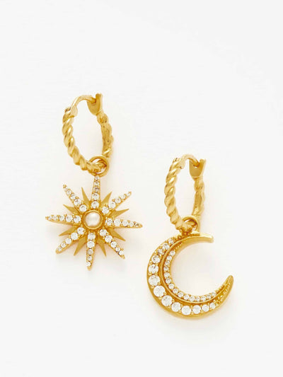 Missoma Harris reed moonlight charm hoop earrings at Collagerie