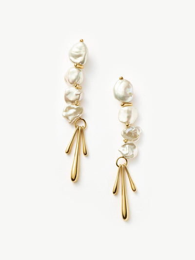 Missoma Keshi pearl sculptural drop earrings at Collagerie