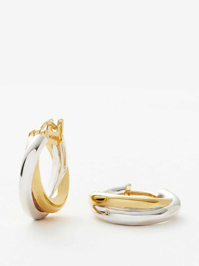 Missoma Lucy Williams two tone chunky hoop earrings at Collagerie