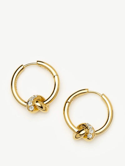 Missoma Lucy Williams pavé knot small hoop earrings at Collagerie