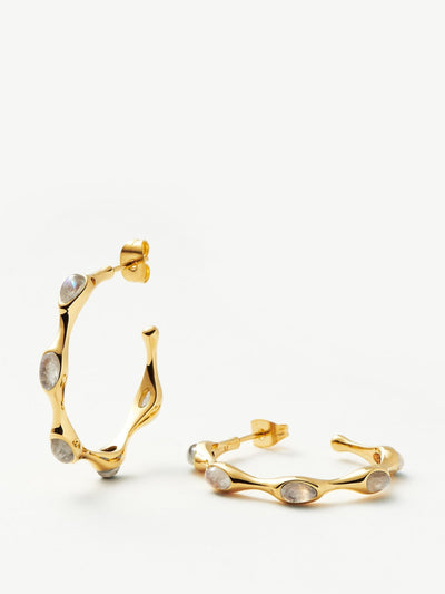Missoma Magma gemstone medium hoop earrings at Collagerie