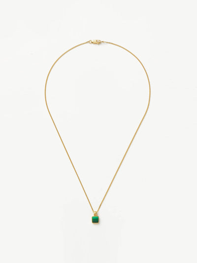 Missoma Square malachite pendant necklace at Collagerie