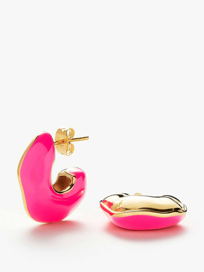 Missoma Hot pink and gold hoop earrings at Collagerie