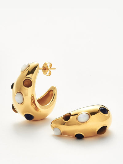 Missoma Savi dome medium gemstone hoop earrings at Collagerie