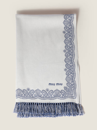 Miu Miu Cotton beach towel at Collagerie