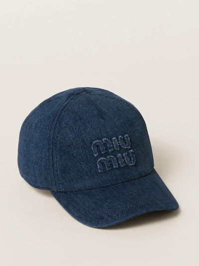 Miu Miu Denim baseball cap at Collagerie