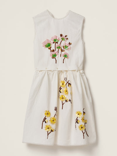 Miu Miu Embroidered poplin dress at Collagerie