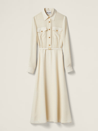 Miu Miu Long crepe de chine dress at Collagerie