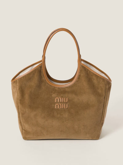 Miu Miu IVY corduroy shopping bag at Collagerie