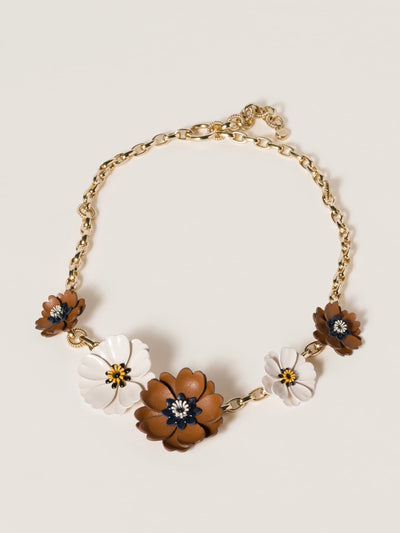 Miu Miu Metal and pearl necklace at Collagerie
