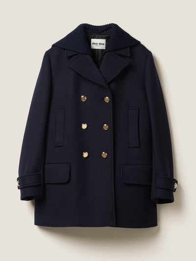 Miu Miu Cloth peacoat at Collagerie