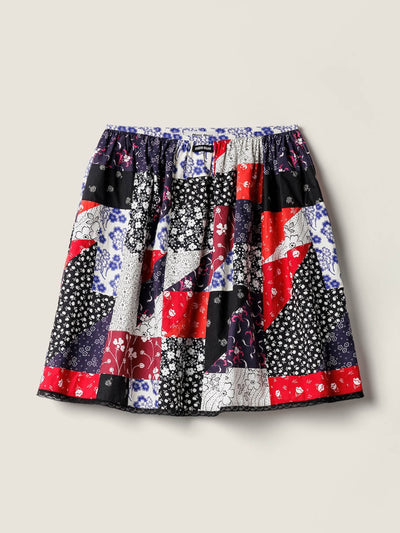 Miu Miu Patchwork poplin skirt at Collagerie