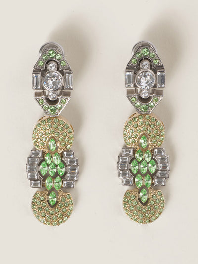 Miu Miu Metal earrings with crystals at Collagerie