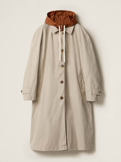 Miu Miu Reversible single-breasted Panama cotton and technical Pongé coat at Collagerie