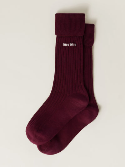 Miu Miu Ribbed knit socks at Collagerie