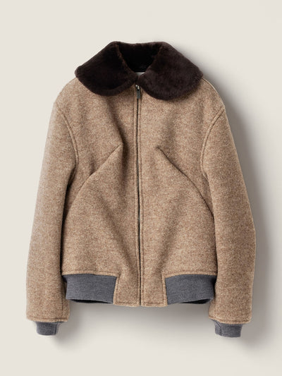 Miu Miu Shetland wool blouson jacket at Collagerie