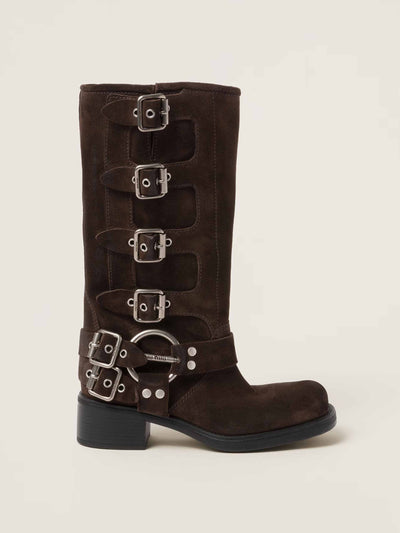 Miu Miu Suede boots at Collagerie