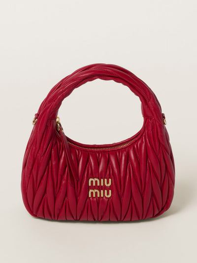 Miu Miu Mini leather matelassé wander top-handle bag at Collagerie