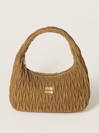 Miu Miu Wander matelassé suede bag at Collagerie