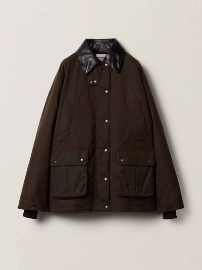 Miu Miu Waxed canvas blouson jacket at Collagerie