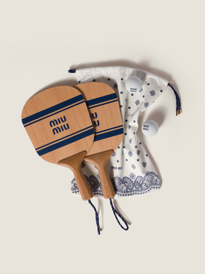 Miu Miu Wood beach racket set at Collagerie