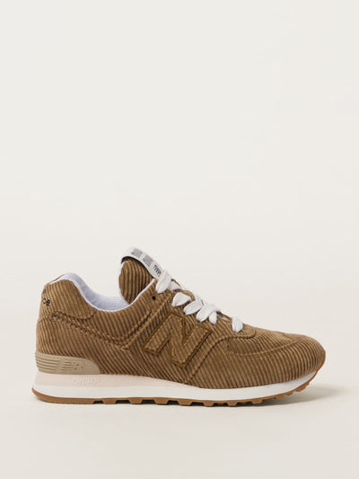 New Balance X Miu Miu 574 striped velvet sneakers at Collagerie