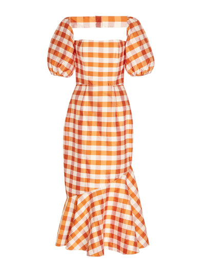 Markarian Dioneo gingham asymmetrical flounce dress at Collagerie
