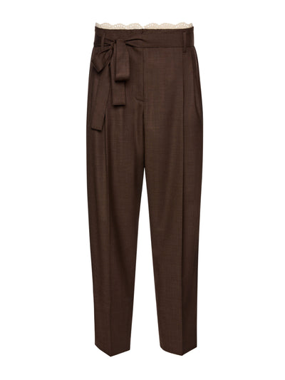 Magda Butrym Lace-trimmed wool straight-leg pants at Collagerie