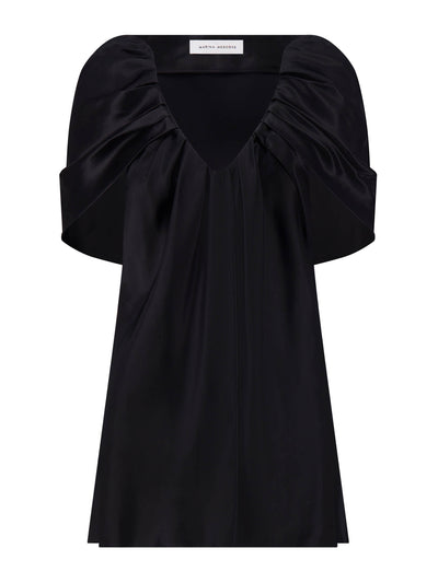 Marina Moscone Draped satin top at Collagerie