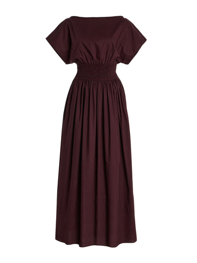 Matteau Shirred-waist cotton midi dress at Collagerie