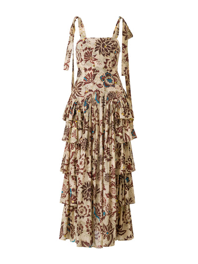 Siedrés Mindy ruffled cotton maxi dress at Collagerie
