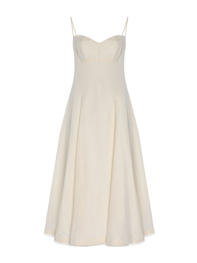 Simkhai Analise linen-blend bustier midi dress at Collagerie