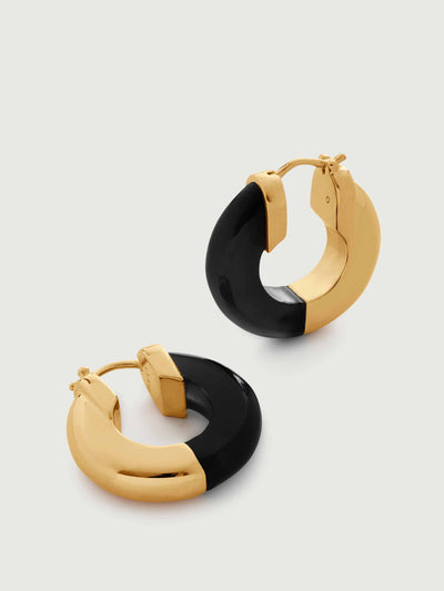 Monica Vinader Gold and black onyx earrings at Collagerie