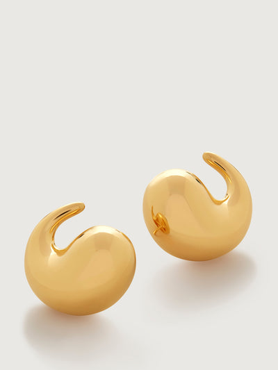 Monica Vinader Gold wrap stud earrings at Collagerie