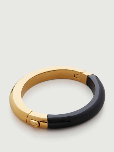 Monica Vinader Gold and black onyx bangle at Collagerie