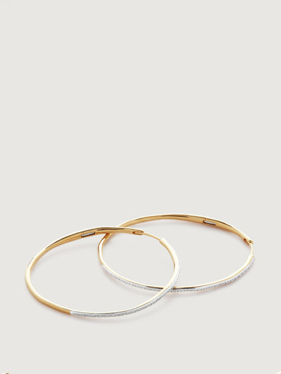 Monica Vinader Riva diamond cocktail large hoop earrings at Collagerie