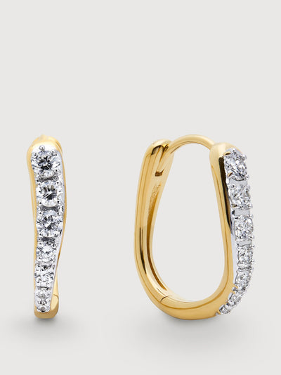 Monica Vinader Riva pavé diamond small hoop earrings at Collagerie