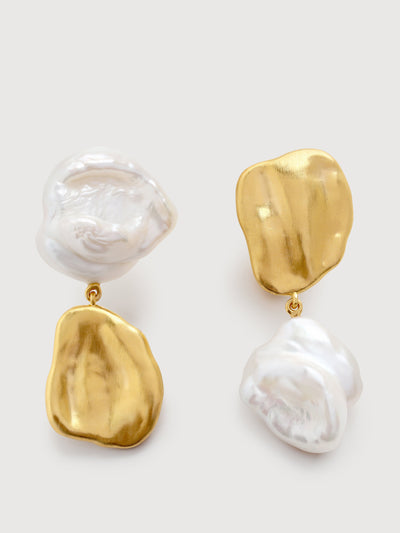 Monica Vinader Amy Powney Keshi pearl large drop earrings at Collagerie