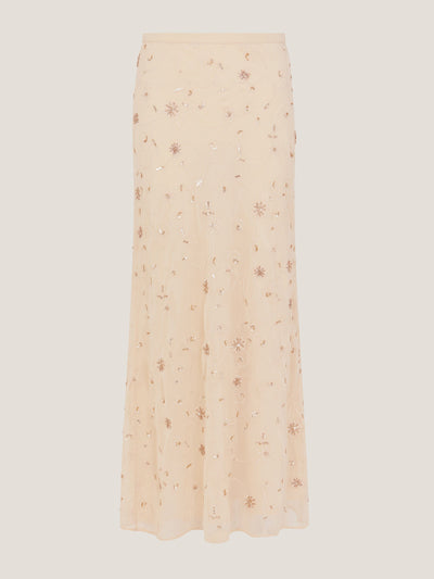 Monsoon By The India Edit Celestine embellished maxi skirt in yellow at Collagerie