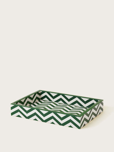 Monsoon Green zig-zag tray at Collagerie