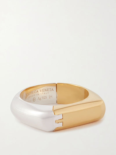 Bottega Veneta Gold-plated and sterling silver ring at Collagerie