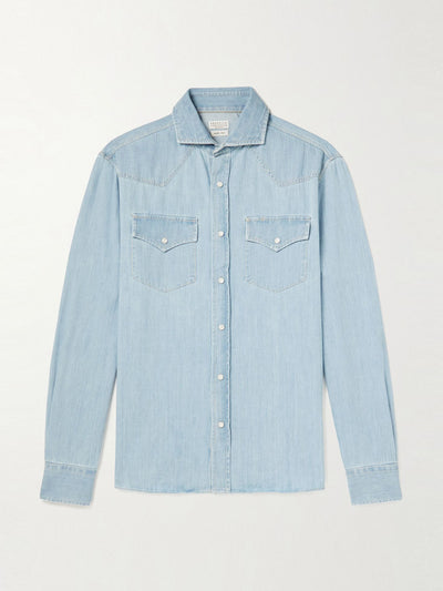 Brunello Cucinelli Denim western shirt at Collagerie