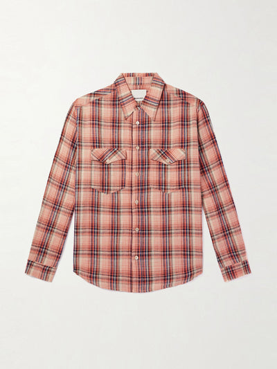 Isabel Marant Orange checked shirt at Collagerie