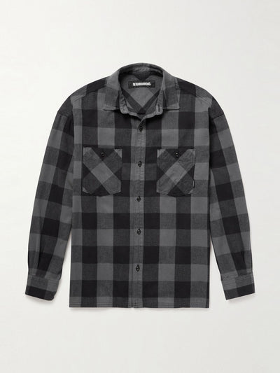 Neighborhood Grey checked cotton-flannel shirt at Collagerie