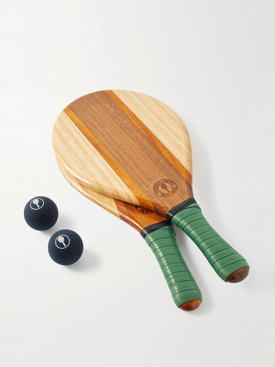 Frescobol Carioca Trancoso wooden beach bat and ball set at Collagerie